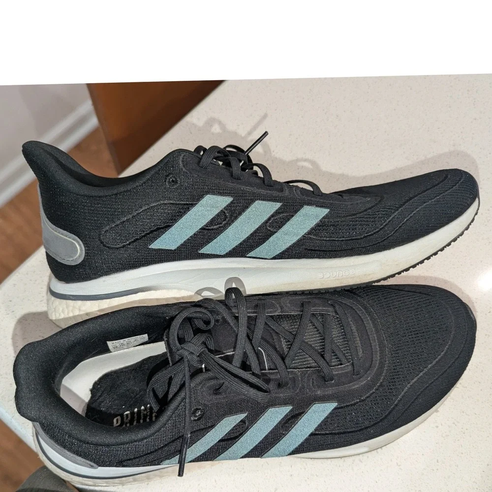 Adidas Supernova Running Shoes Black Mesh Boost Cushioning Size 12 EG5401